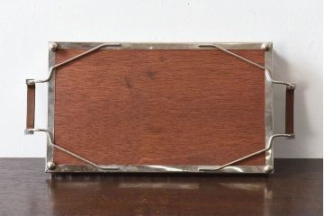 アンティーク雑貨　昭和レトロ　切子ガラストレイ(ミラートレイ)(1)