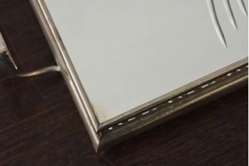 アンティーク雑貨　昭和レトロ　切子ガラストレイ(ミラートレイ)(1)