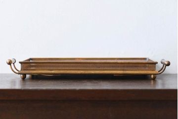 アンティーク雑貨　昭和レトロ　切子ガラストレイ(ミラートレイ)(2)