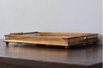 アンティーク雑貨　昭和レトロ　切子ガラストレイ(ミラートレイ)(2)