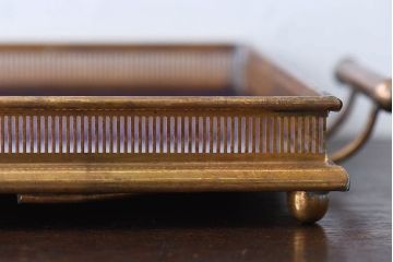 アンティーク雑貨　昭和レトロ　切子ガラストレイ(ミラートレイ)(2)