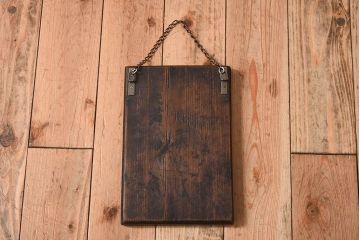 アンティーク雑貨　アンティーク　古い木製フレームの壁掛けミラー(鏡)