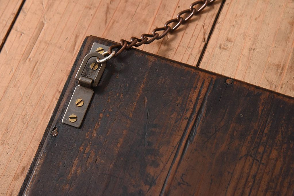 アンティーク雑貨　アンティーク　古い木製フレームの壁掛けミラー(鏡)