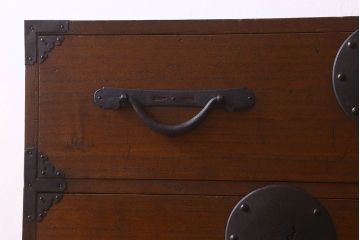 アンティーク家具　総桐材　和製アンティーク　上手物　二段重ね時代箪笥(衣装箪笥、桐箪笥、桐たんす)