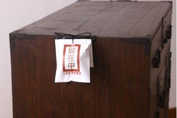 アンティーク家具　総桐材　和製アンティーク　上手物　二段重ね時代箪笥(衣装箪笥、桐箪笥、桐たんす)