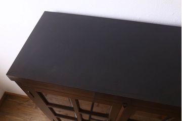 中古　松本民芸家具　G-1型　面取り食器棚(カップボード)(定価約41万4千円)(2)