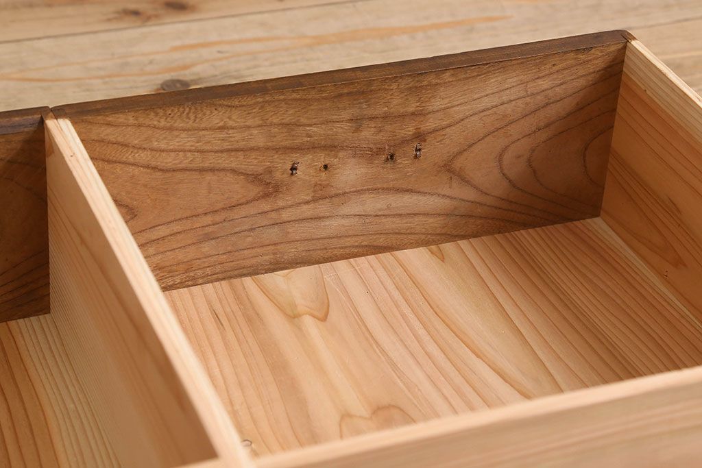 アンティーク家具　古民具・骨董　明治期　重厚な鉄脚付き!三尺　水屋箪笥サイドボード(3)