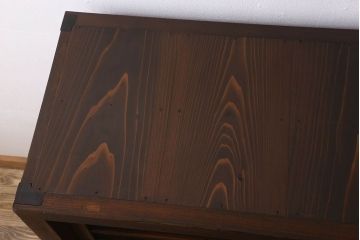 アンティーク家具　古民具・骨董　明治期　重厚な鉄脚付き!三尺　水屋箪笥サイドボード(3)