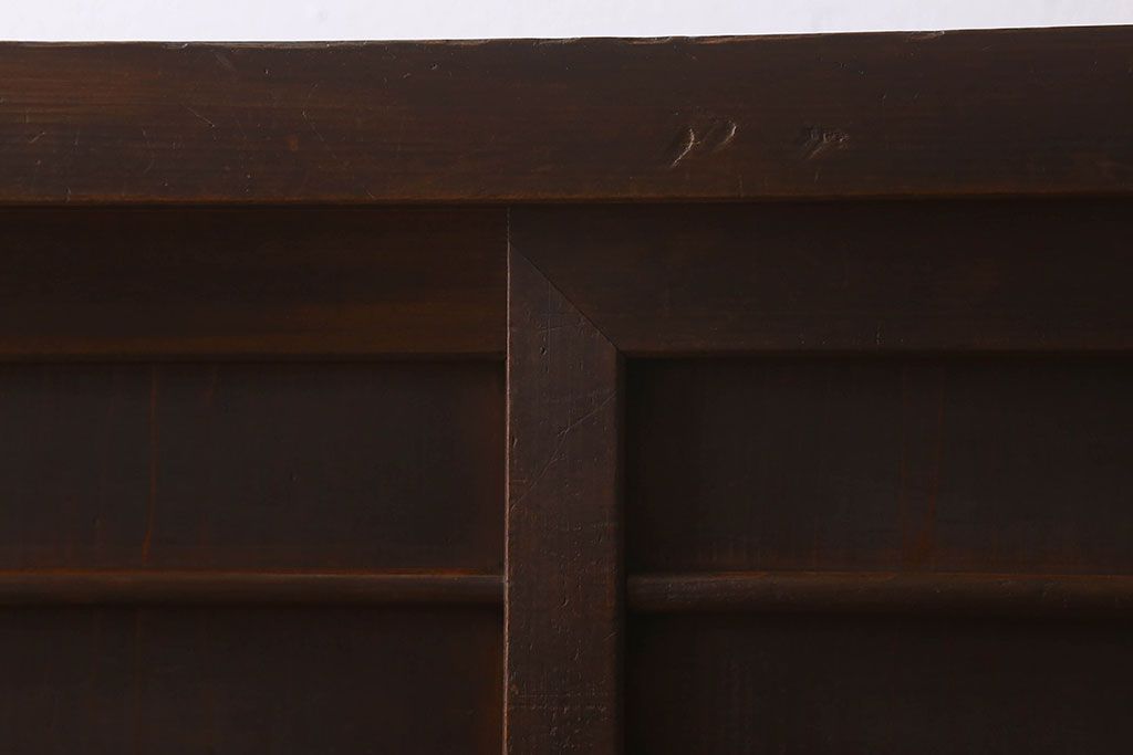アンティーク家具　古民具・骨董　明治期　重厚な鉄脚付き!三尺　水屋箪笥サイドボード(3)