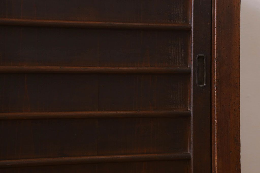 アンティーク家具　古民具・骨董　明治期　重厚な鉄脚付き!三尺　水屋箪笥サイドボード(3)