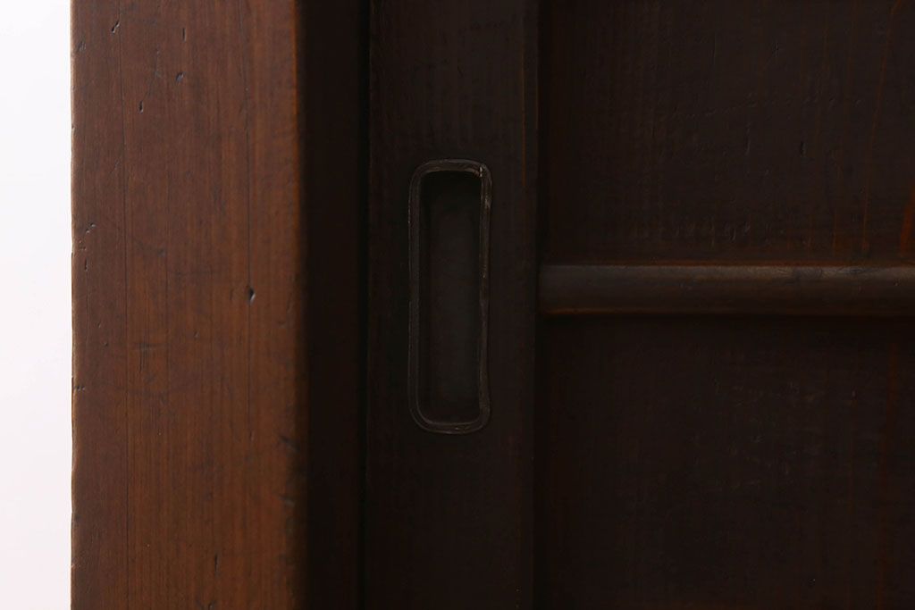 アンティーク家具　古民具・骨董　明治期　重厚な鉄脚付き!三尺　水屋箪笥サイドボード(3)