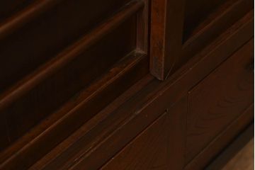 アンティーク家具　古民具・骨董　明治期　重厚な鉄脚付き!三尺　水屋箪笥サイドボード(3)