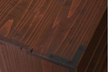 アンティーク家具　明治大正期　古い檜材の小ぶりでシンプルなアンティーク収納棚
