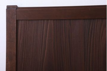 格子デザイン　古民具・骨董　古い木製の板戸2枚セット(窓)(1)