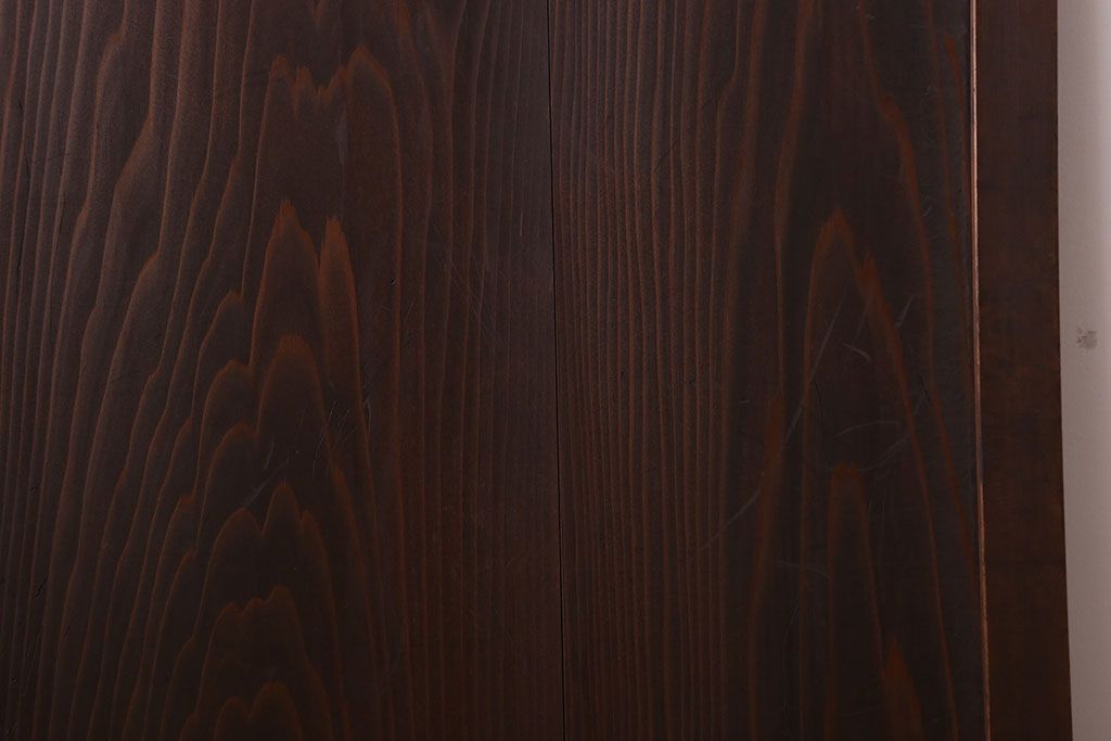 格子デザイン　古民具・骨董　古い木製の板戸2枚セット(窓)(1)