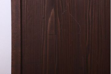 格子デザイン　古民具・骨董　古い木製の板戸2枚セット(窓)(1)