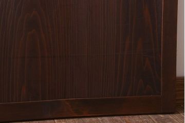 格子デザイン　古民具・骨董　古い木製の板戸2枚セット(窓)(1)