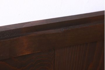 格子デザイン　古民具・骨董　古い木製の板戸2枚セット(窓)(2)