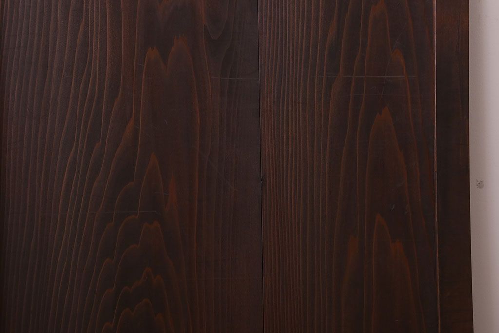 格子デザイン　古民具・骨董　古い木製の板戸2枚セット(窓)(2)