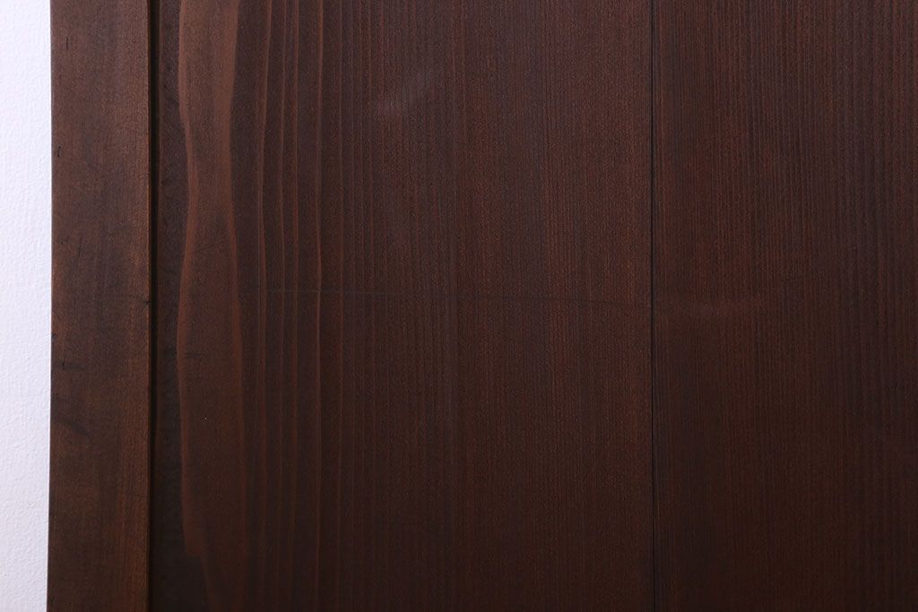 格子デザイン　古民具・骨董　古い木製の板戸2枚セット(窓)(2)