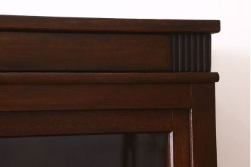 アンティーク家具　ガラス引き戸　薄型!和製アンティークの大きな収納棚