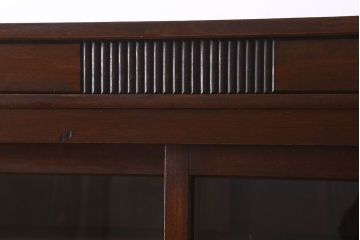 アンティーク家具　ガラス引き戸　薄型!和製アンティークの大きな収納棚