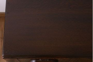 アンティーク家具　ナラ材!古い木製のシンプルなアンティーク薄型片袖机