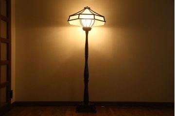 中古　松本民芸家具　八角フロアスタンド(定価約30万円)