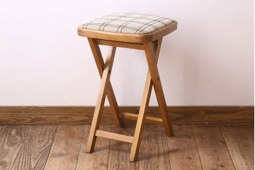 ヴィンテージ家具　英国ビンテージ　1970年　折りたたみチェア(フォールディングスツール)(1)