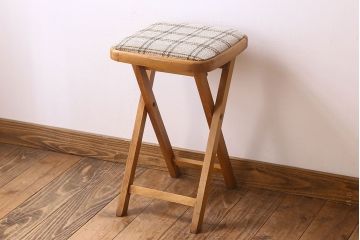 ヴィンテージ家具　英国ビンテージ　1970年　折りたたみチェア(フォールディングスツール)(2)