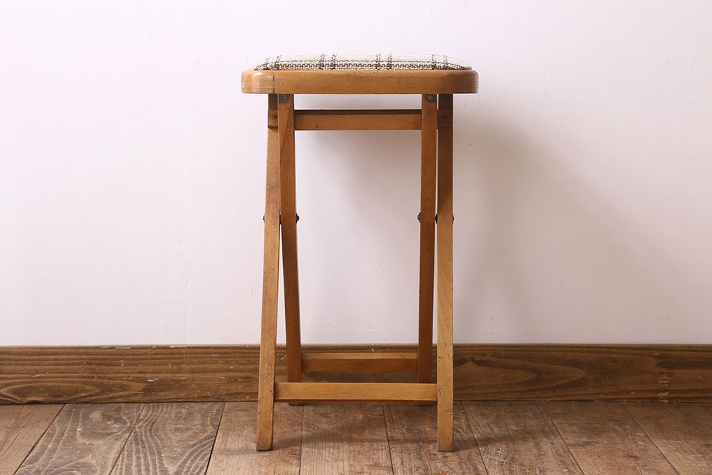 ヴィンテージ家具　英国ビンテージ　1970年　折りたたみチェア(フォールディングスツール)(2)
