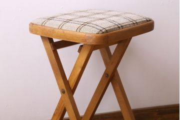 ヴィンテージ家具　英国ビンテージ　1970年　折りたたみチェア(フォールディングスツール)(2)