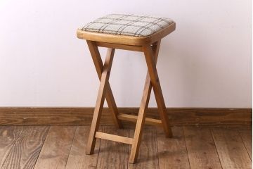 ヴィンテージ家具　英国ビンテージ　1970年　折りたたみチェア(フォールディングスツール)(2)