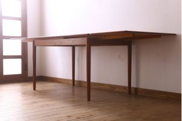 【T様ご成約分】北欧家具　シンプルなビンテージダイニングテーブル(エクステンションテーブル)(3)