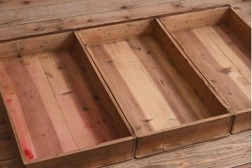 アンティーク家具　古い木製　檜材　大きなアンティーク両袖机