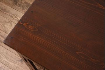 アンティーク家具　古い木製　檜材　大きなアンティーク両袖机