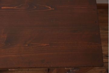 アンティーク家具　古い木製　檜材　大きなアンティーク両袖机