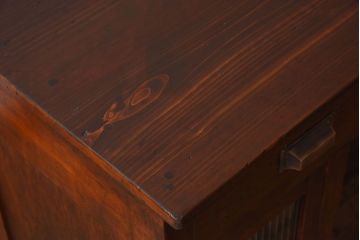 アンティーク家具　古い木製　檜材　大きなアンティーク両袖机