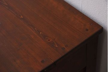 アンティーク家具　古い木製　檜材　大きなアンティーク両袖机