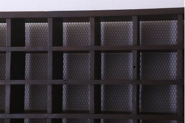 アンティーク家具　特大サイズ!古い木のマス目収納棚(収納棚、飾り棚)(2)