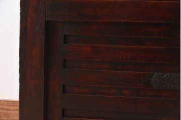 アンティーク家具　太い框組　漆が味わい深い和製アンティークの前欅帳場箪笥