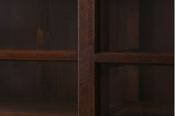 【F様ご成約分】オリーブグリーンペイント　ガラス引き戸　薄型　大きな収納棚