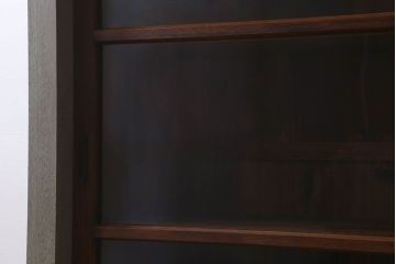 【F様ご成約分】オリーブグリーンペイント　ガラス引き戸　薄型　大きな収納棚