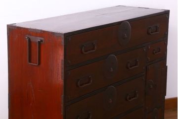 アンティーク家具　最上箪笥(衣装箪笥)　古民具・骨董　前面栗材