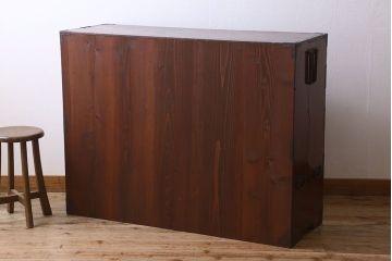 アンティーク家具　最上箪笥(衣装箪笥)　古民具・骨董　前面栗材