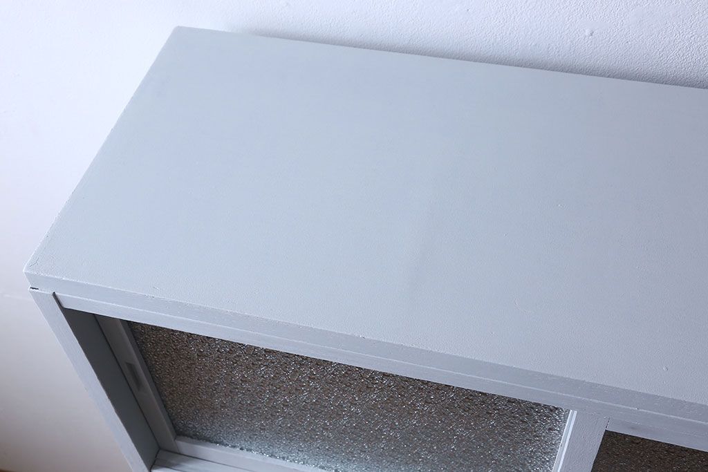 アンティーク家具　カップボード　アンティーク　おしゃれなペイント収納棚(食器棚)