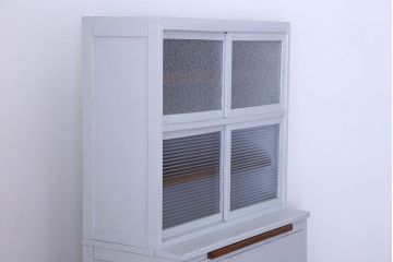 アンティーク家具　カップボード　アンティーク　おしゃれなペイント収納棚(食器棚)