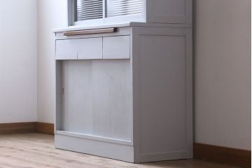 アンティーク家具　カップボード　アンティーク　おしゃれなペイント収納棚(食器棚)