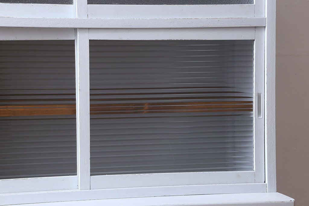 アンティーク家具　カップボード　アンティーク　おしゃれなペイント収納棚(食器棚)