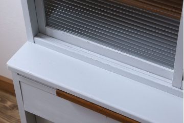 アンティーク家具　カップボード　アンティーク　おしゃれなペイント収納棚(食器棚)